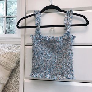 Blue Flowery SHEIN Tank Top XS